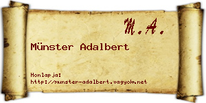 Münster Adalbert névjegykártya